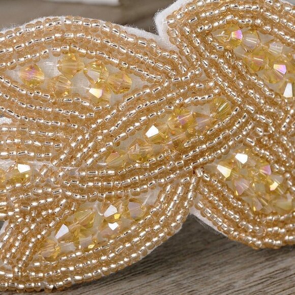 Vintage 1920s Floral Leaf Beaded Headband Elastic Fit for Retro Occasions main image 4